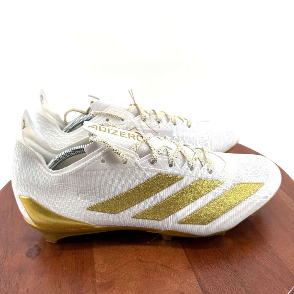 Adidas Adizero Electric II Hype White Gold Football Cleats JH6254 Men 14